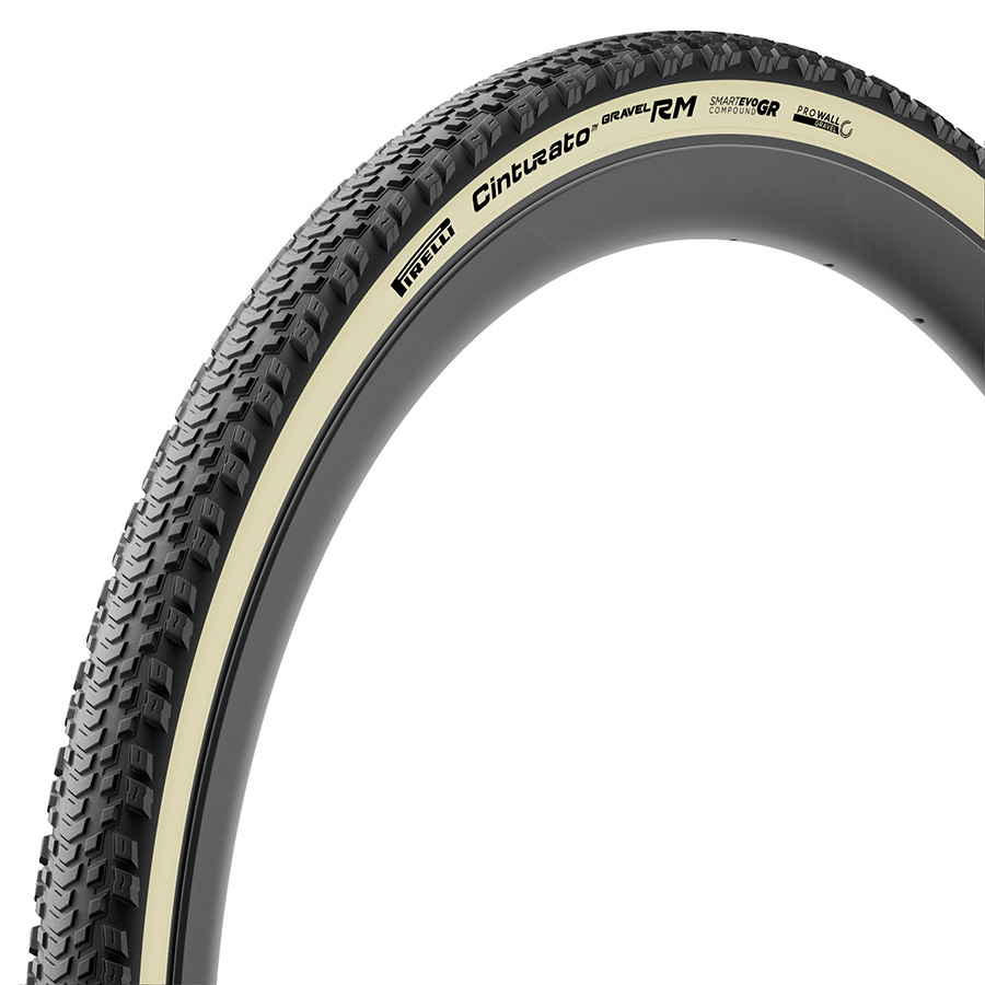 Pirelli, Cinturato Gravel RM HP-Line, Gravel Tire, 700x40C, Folding, Tubeless Ready, SmartEVO GR, ProWALL Gravel, 120TPI, White
